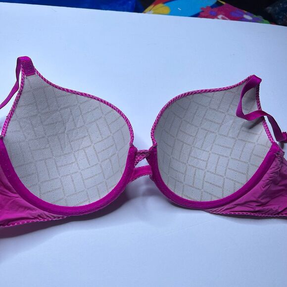 Victoria’s Secret perfect shape bra 36C magenta pink lace - Picture 4 of 7